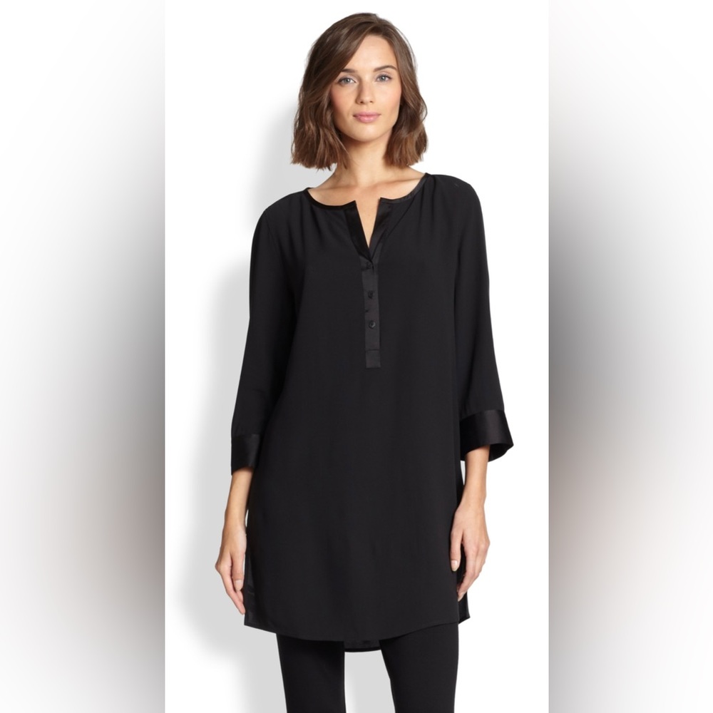 Eileen Fisher Silk Tunic in Black